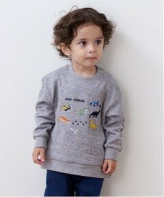 kladskap / クレードスコープ Tシャツ | 恐竜刺しゅう袖ライン接結長袖Tシャツ