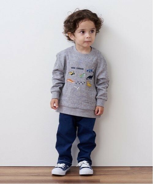 kladskap / クレードスコープ Tシャツ | 恐竜刺しゅう袖ライン接結長袖Tシャツ | 詳細13