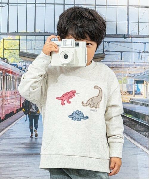 kladskap / クレードスコープ スウェット | 恐竜アップリケサイドポケットトレーナー（オートミール）