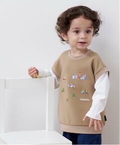 kladskap / クレードスコープ Tシャツ | 働く車ベストレイヤード風プルオーバー