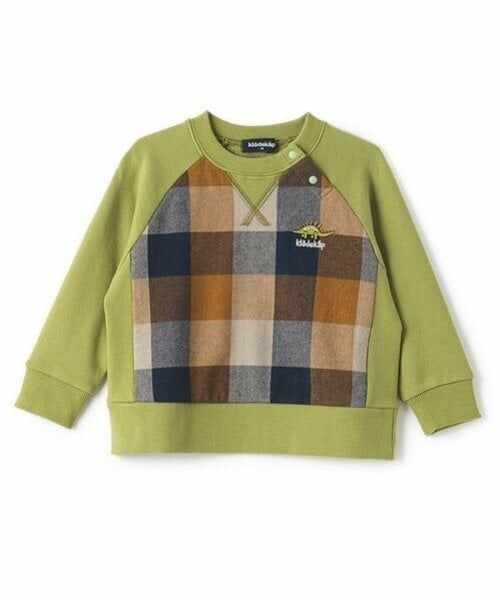 kladskap / クレードスコープ スウェット | 恐竜チェック切替トレーナー（イエロー グリーン）
