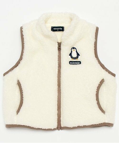 kladskap / クレードスコープ ベビー・キッズウエア | ペンギンボアベスト（オフ ホワイト）