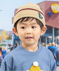 kladskap / クレードスコープ ニットキャップ | 恐竜アップリケリバーシブルニット帽