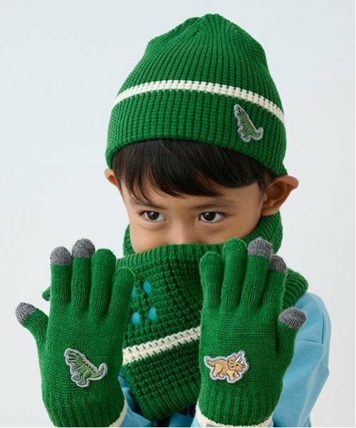 kladskap / クレードスコープ マフラー・ショール・スヌード・ストール | 恐竜ワッペンリバーシブルスヌード | 詳細1