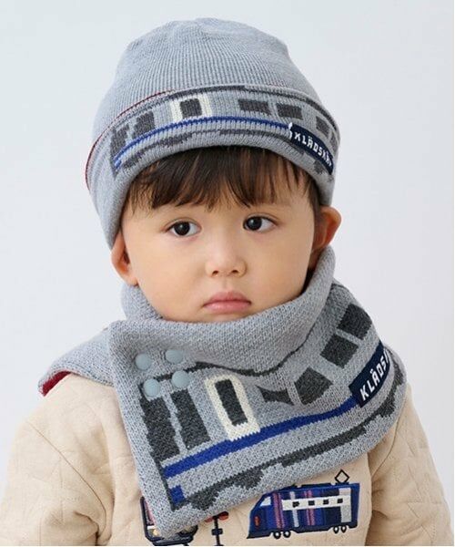 kladskap / クレードスコープ マフラー・ショール・スヌード・ストール | 電車JQリバーシブルスヌード（グレー）