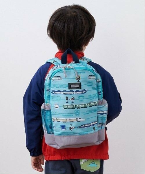 kladskap / クレードスコープ リュック・バックパック | 電車総柄リュック(エメラルド グリーン)