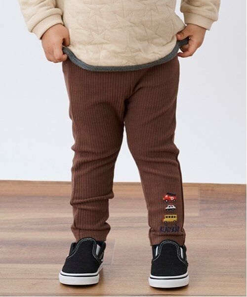 kladskap / クレードスコープ レギンス・スパッツ | 働く車刺しゅうロング丈レギパン（茶）