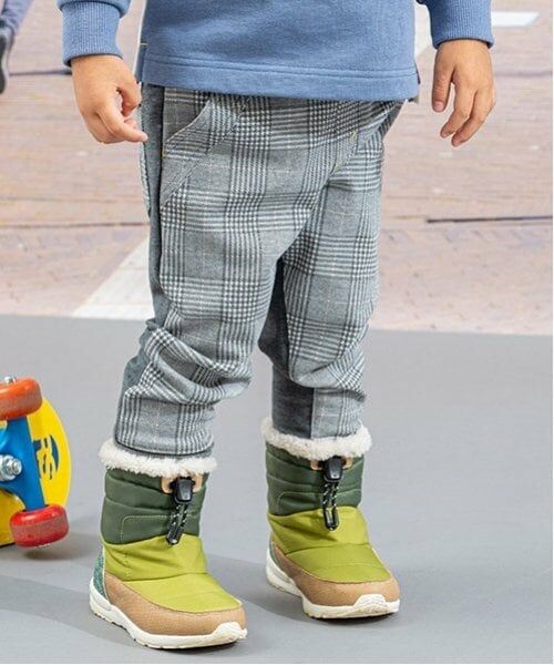 kladskap / クレードスコープ その他パンツ | チェック前後切替ロング丈裾リブパンツ（グレー）