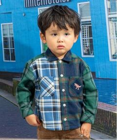 kladskap / クレードスコープ シャツ・ブラウス | 恐竜刺しゅうチェック長袖シャツ