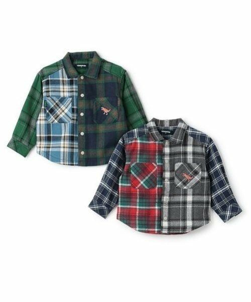 kladskap / クレードスコープ シャツ・ブラウス | 恐竜刺しゅうチェック長袖シャツ | 詳細15