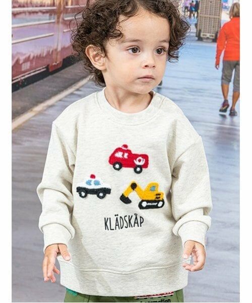 kladskap / クレードスコープ スウェット | 働く車編みモチーフトレーナー（オートミール）