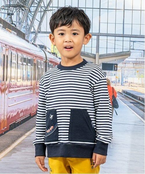 kladskap / クレードスコープ スウェット | 乗り物ポケットボーダートレーナー（紺）