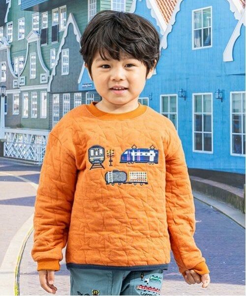 kladskap / クレードスコープ スウェット | 電車アップリケ星キルトトレーナー（レンガ）