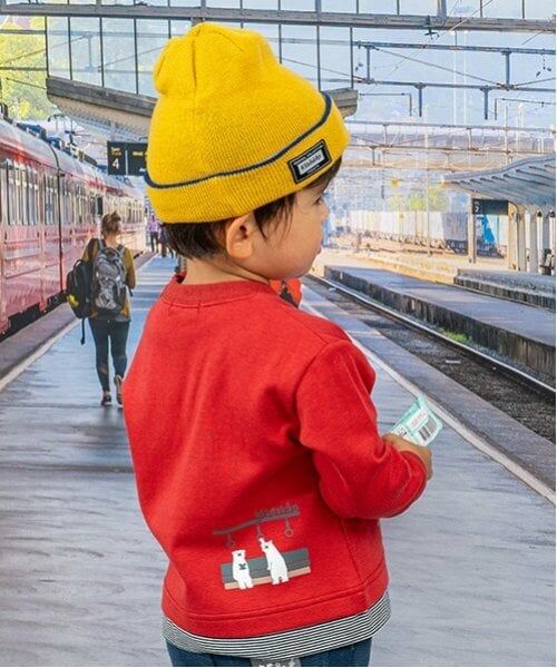 kladskap / クレードスコープ スウェット | 電車アップリケ裾ボーダートレーナー | 詳細4