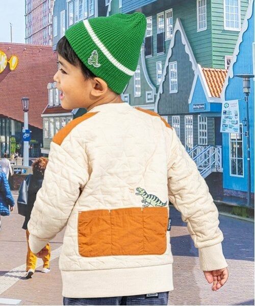 kladskap / クレードスコープ スウェット | 恐竜刺繍キルトトレーナー（薄ベージュ）