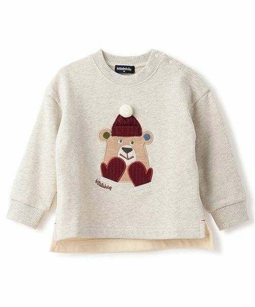 kladskap / クレードスコープ スウェット | 防寒クマアップリケトレーナー（オートミール）