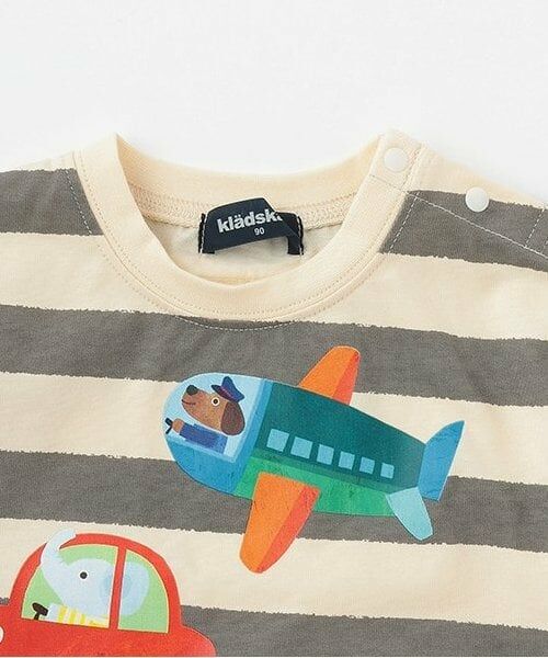 kladskap / クレードスコープ Tシャツ | 【コロボックル】乗り物ボーダー長袖Tシャツ | 詳細2