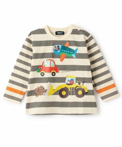 kladskap / クレードスコープ Tシャツ | 【コロボックル】乗り物ボーダー長袖Tシャツ（グレー）
