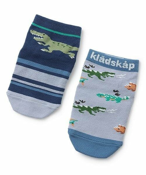 kladskap / クレードスコープ ソックス | 恐竜ショートソックス2足セット（ブルー）