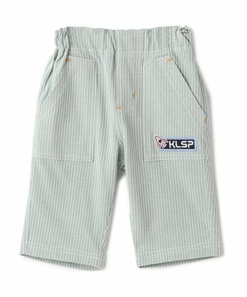 kladskap / クレードスコープ その他パンツ | ワンポイント刺しゅうストライプ6分丈パンツ（薄カーキ）