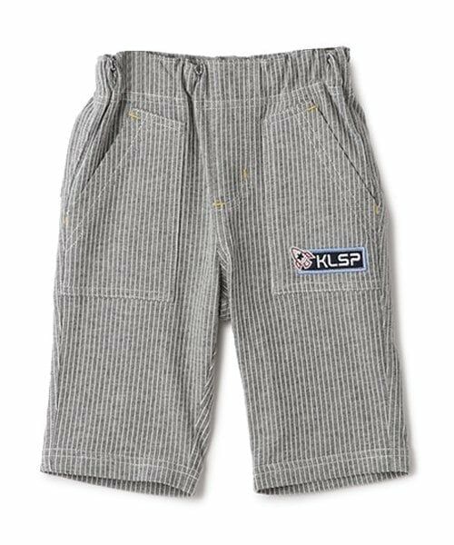 kladskap / クレードスコープ その他パンツ | ワンポイント刺しゅうストライプ6分丈パンツ（トップ グレー）
