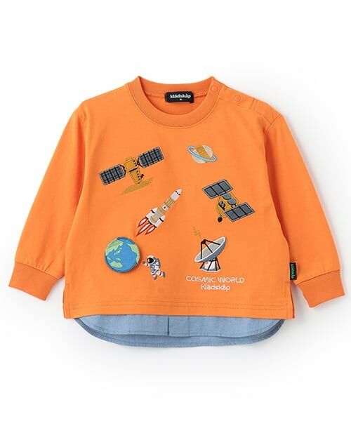 kladskap / クレードスコープ Tシャツ | 裾別布長袖Tシャツ【JAXA LABEL】（オレンジ）