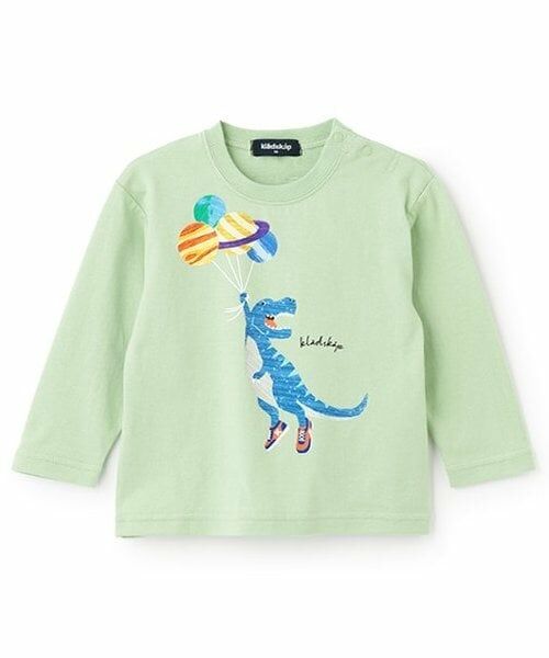 kladskap / クレードスコープ Tシャツ | 風船ザウルス長袖Tシャツ（ライト グリーン）