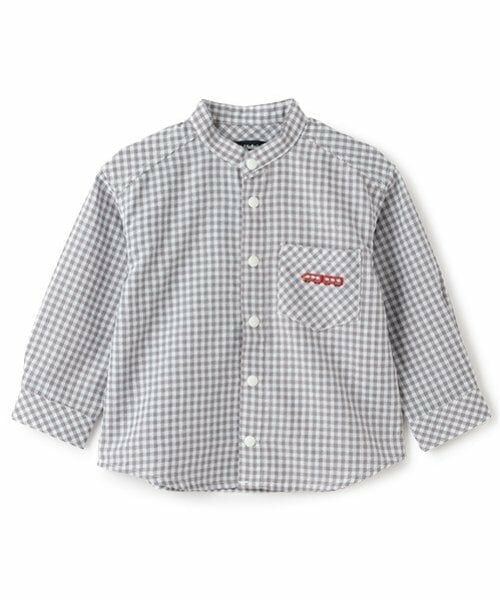 kladskap / クレードスコープ シャツ・ブラウス | 電車バンドカラー長袖シャツ（グレー）