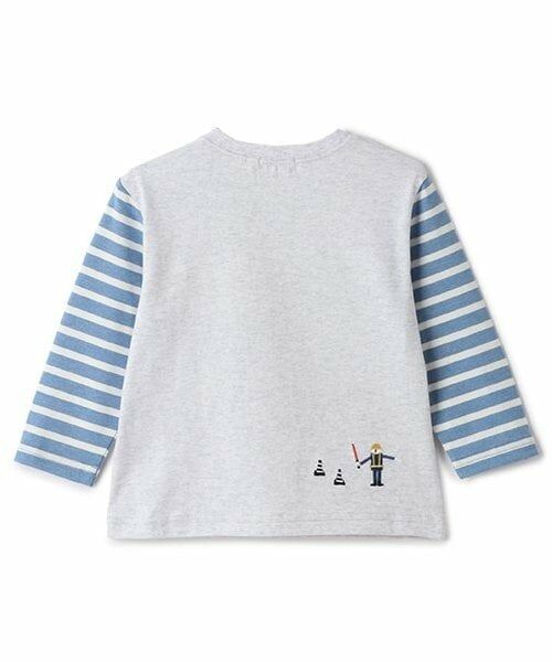 kladskap / クレードスコープ Tシャツ | 働く車アップリケ袖ボーダー長袖Tシャツ | 詳細1