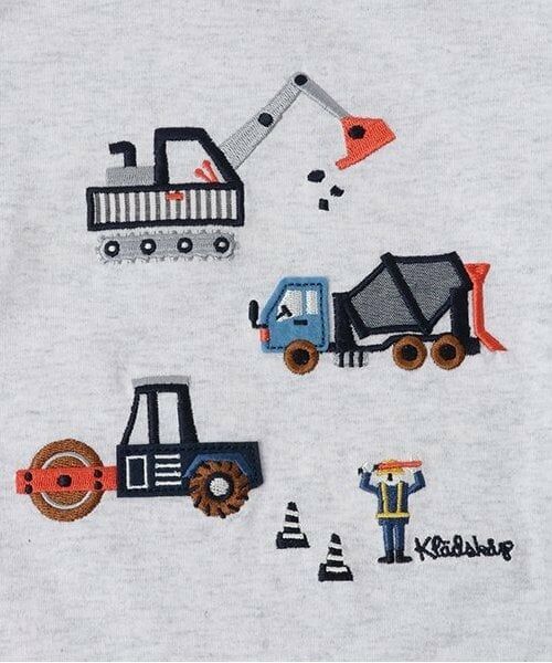 kladskap / クレードスコープ Tシャツ | 働く車アップリケ袖ボーダー長袖Tシャツ | 詳細3
