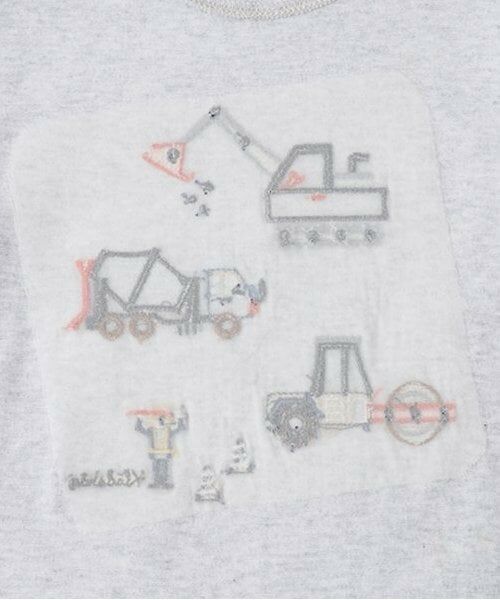 kladskap / クレードスコープ Tシャツ | 働く車アップリケ袖ボーダー長袖Tシャツ | 詳細4