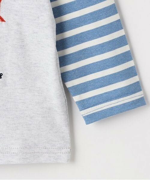 kladskap / クレードスコープ Tシャツ | 働く車アップリケ袖ボーダー長袖Tシャツ | 詳細5