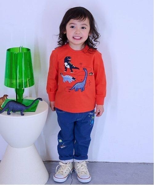 kladskap / クレードスコープ Tシャツ | 恐竜アップリケ長袖Tシャツ | 詳細14