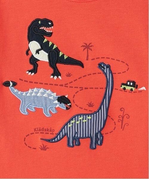 kladskap / クレードスコープ Tシャツ | 恐竜アップリケ長袖Tシャツ | 詳細3