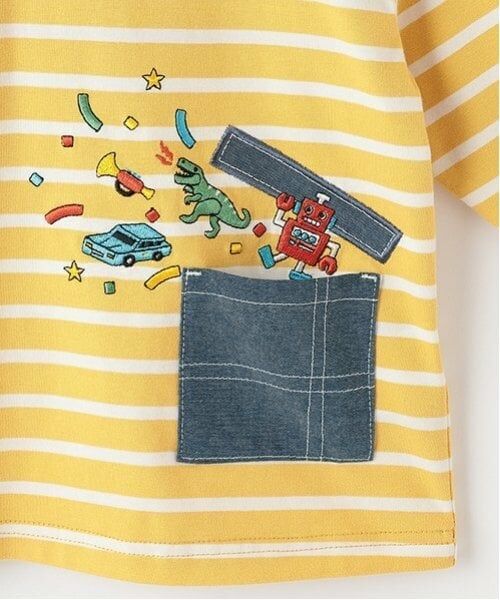 kladskap / クレードスコープ Tシャツ | ポケットからロボットボーダー長袖Tシャツ | 詳細4