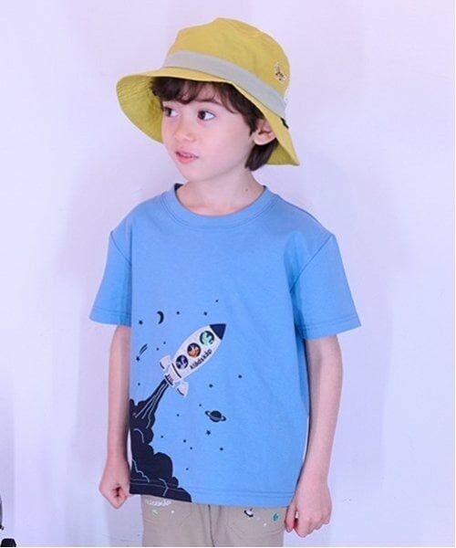 kladskap / クレードスコープ Tシャツ | 宇宙と恐竜半袖Tシャツ（ライト ブルー）