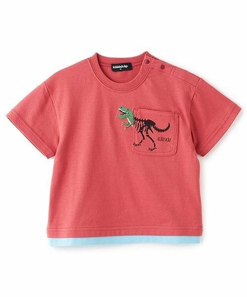 kladskap / クレードスコープ Tシャツ | 化石プリント胸ポケット半袖Tシャツ（レンガ）