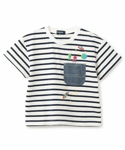 kladskap / クレードスコープ Tシャツ | ポケットから宇宙人ボーダー半袖Tシャツ | 詳細14