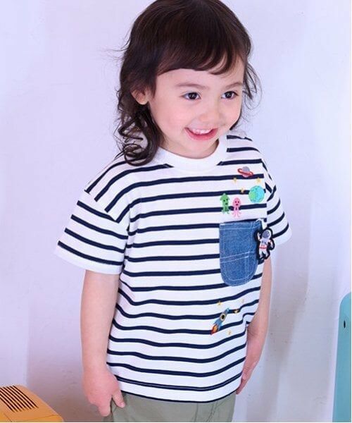 kladskap / クレードスコープ Tシャツ | ポケットから宇宙人ボーダー半袖Tシャツ | 詳細17