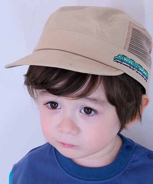 kladskap / クレードスコープ キャップ | 電車刺しゅうメッシュワークキャップ（ベージュ）