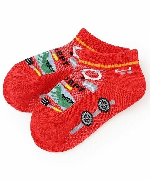 kladskap / クレードスコープ ソックス | 乗り物4種スニーカーインソックス(赤)