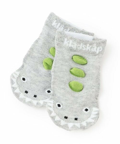 kladskap / クレードスコープ ソックス | 恐竜/サメ凹凸スニーカーインソックス(トップ グレー)