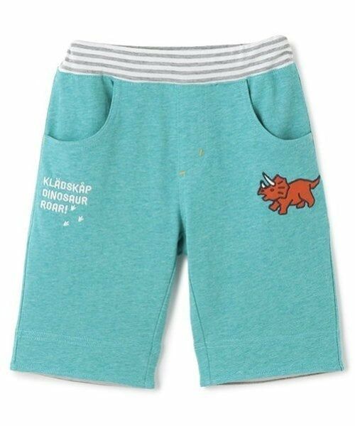 kladskap / クレードスコープ その他パンツ | 恐竜アップリケ6分丈パンツ(エメラルド グリーン)