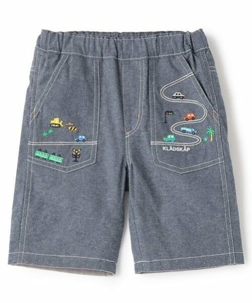 kladskap / クレードスコープ ショート・ハーフ・半端丈パンツ | 【人気商品のため再入荷】乗り物刺しゅう5分丈パンツ(紺)