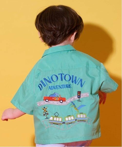 kladskap / クレードスコープ シャツ・ブラウス | 恐竜×乗り物刺しゅう半袖シャツ | 詳細13