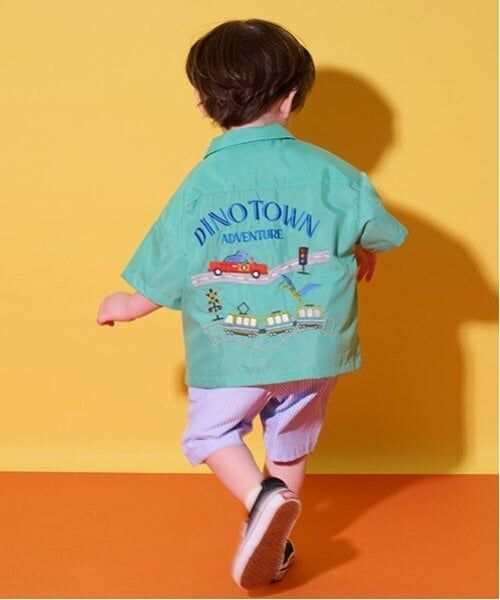 kladskap / クレードスコープ シャツ・ブラウス | 恐竜×乗り物刺しゅう半袖シャツ | 詳細14