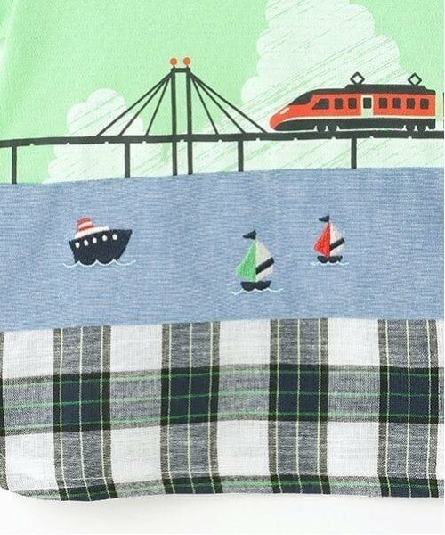 kladskap / クレードスコープ Tシャツ | 海と電車切替半袖Tシャツ | 詳細5