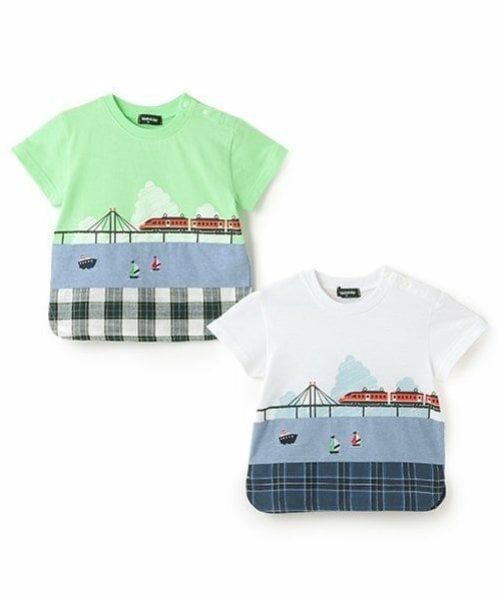 kladskap / クレードスコープ Tシャツ | 海と電車切替半袖Tシャツ | 詳細9