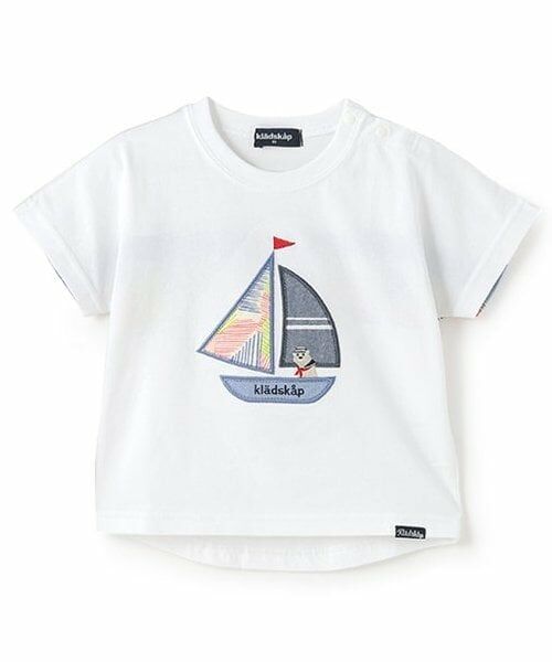 kladskap / クレードスコープ Tシャツ | ヨットアップリケ半袖Tシャツ（オフ ホワイト）