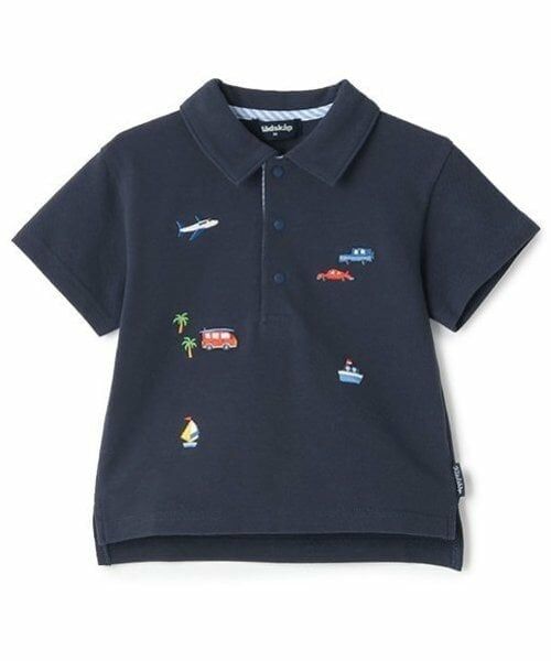kladskap / クレードスコープ ポロシャツ | 乗り物刺しゅう半袖ポロシャツ（紺）